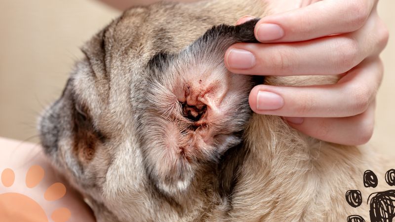 dermatitis disease on dog ear