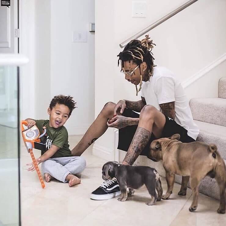 Wiz Khalifa with French Bulldog