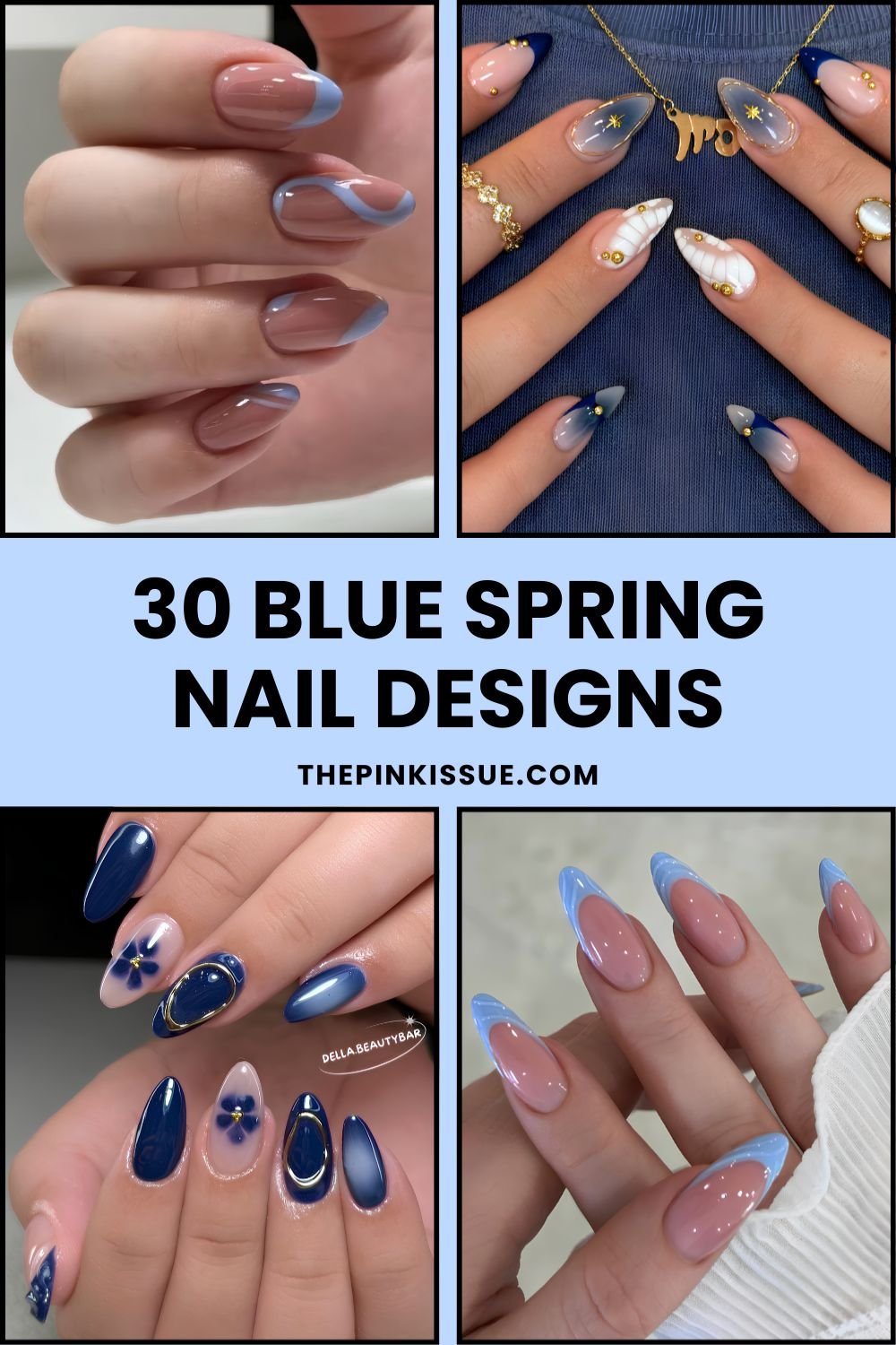Blue spring nails Pinterest