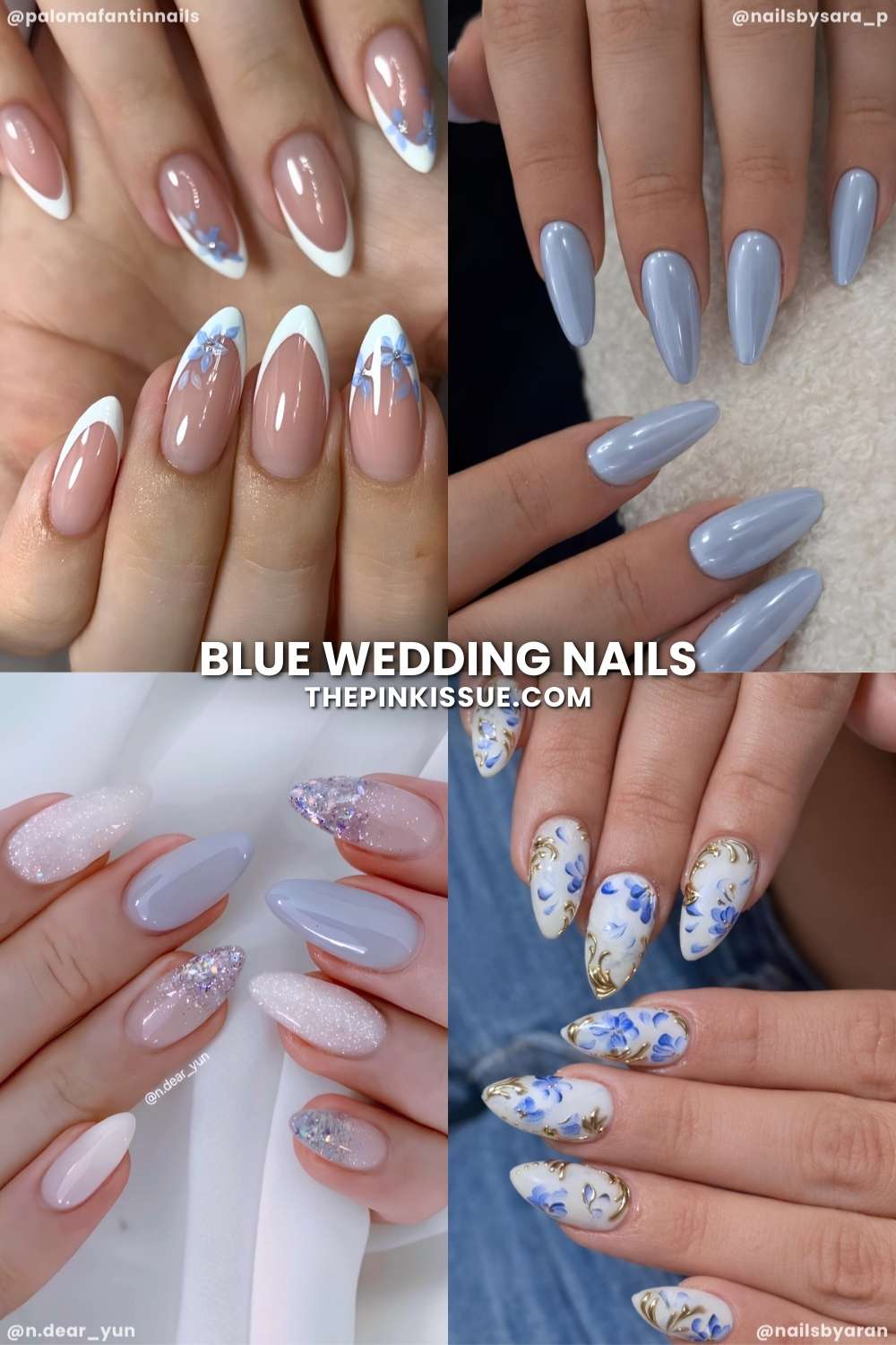 Blue wedding nail designs