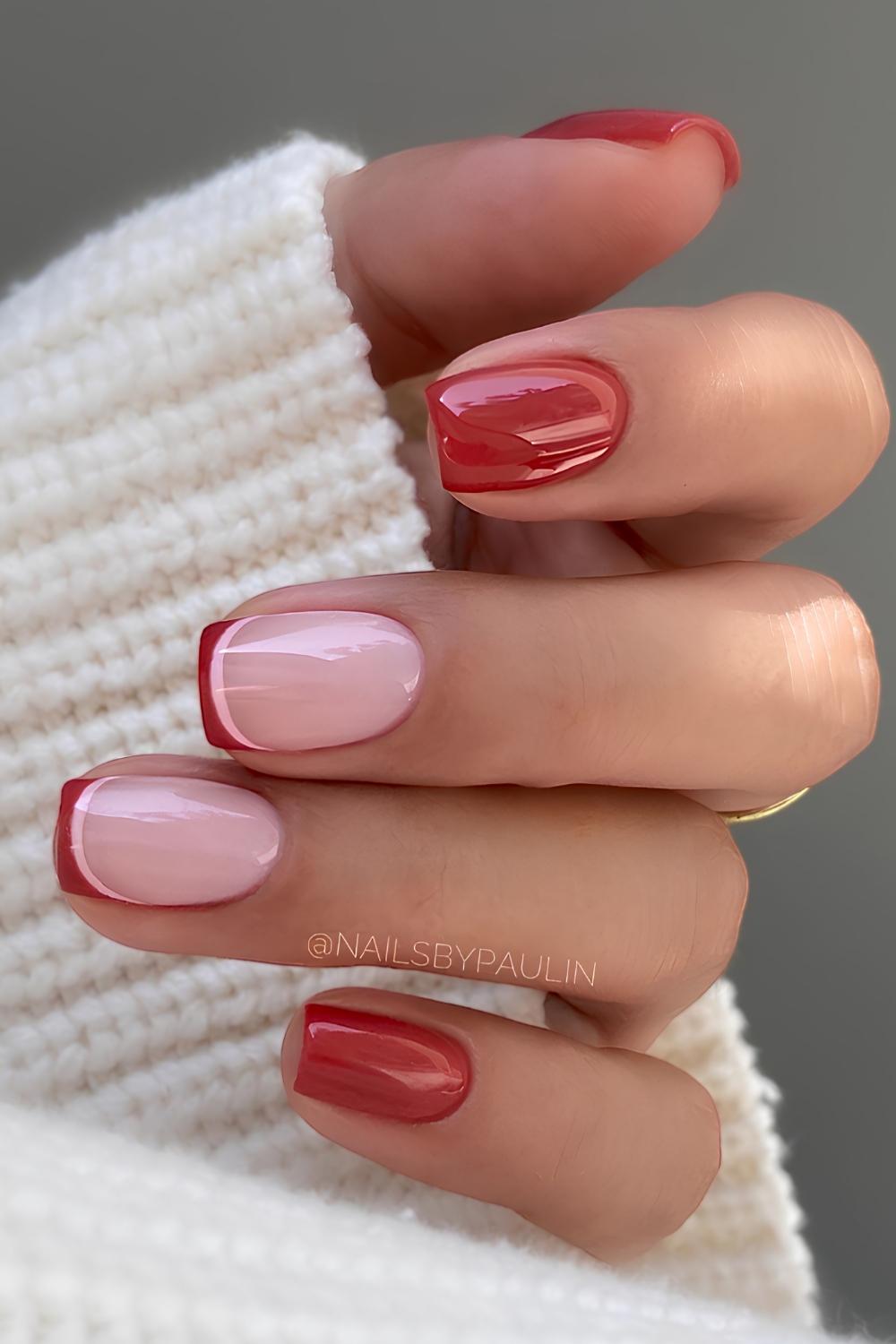 Brick red fall manicure