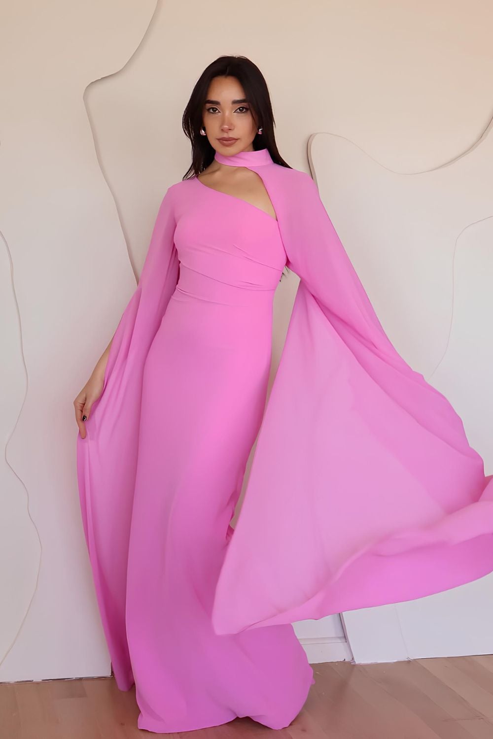 Bubblegum pink maxi dress