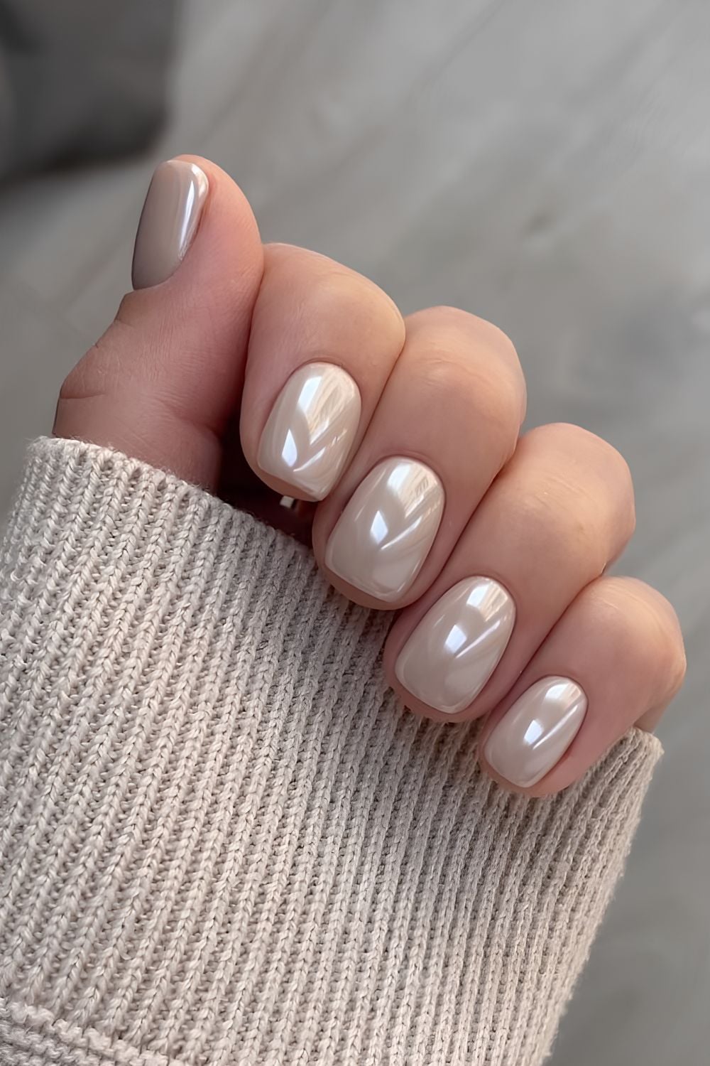Champagne chrome nails