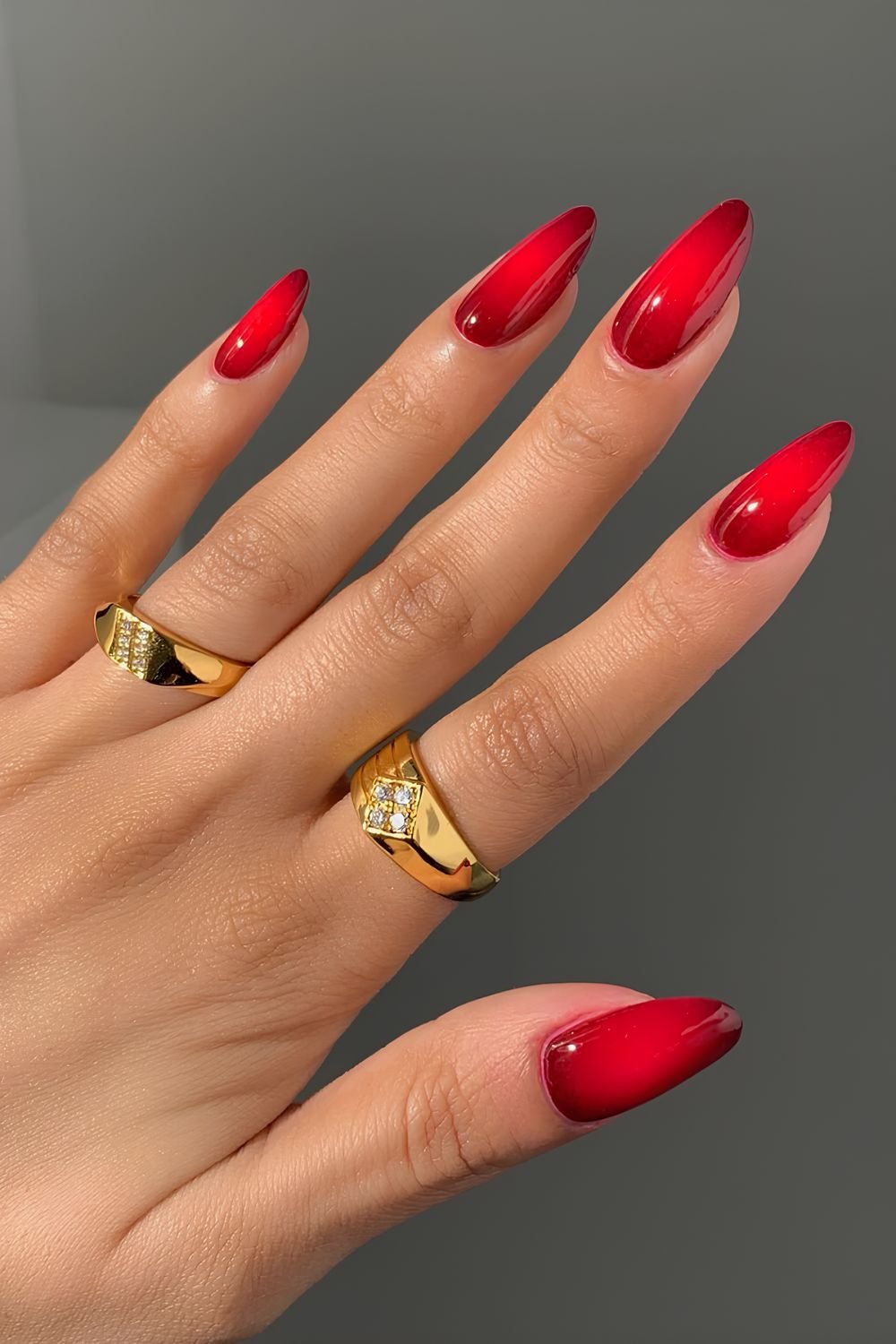 Cherry wine aura nails