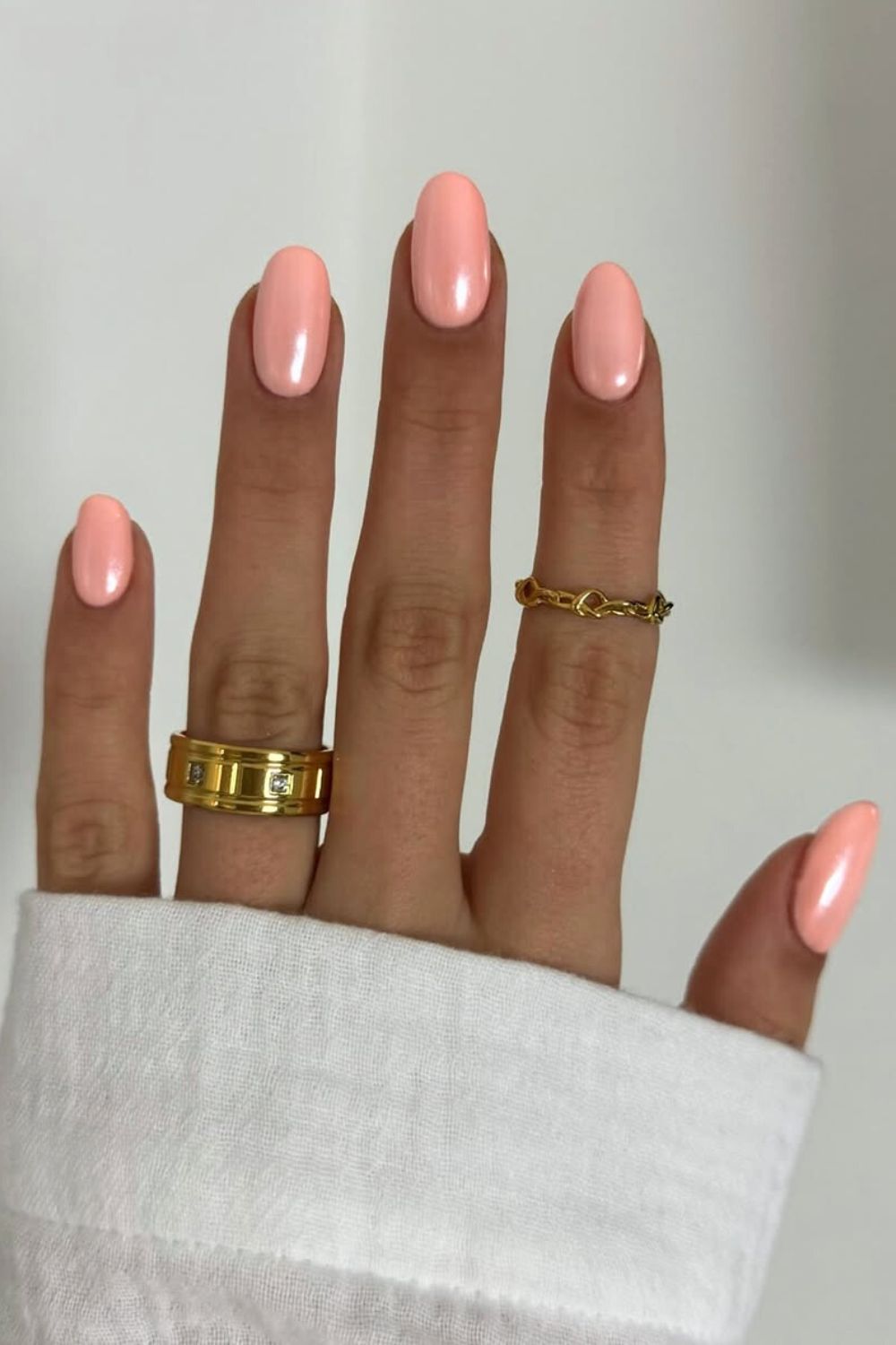 Chrome peachy nails