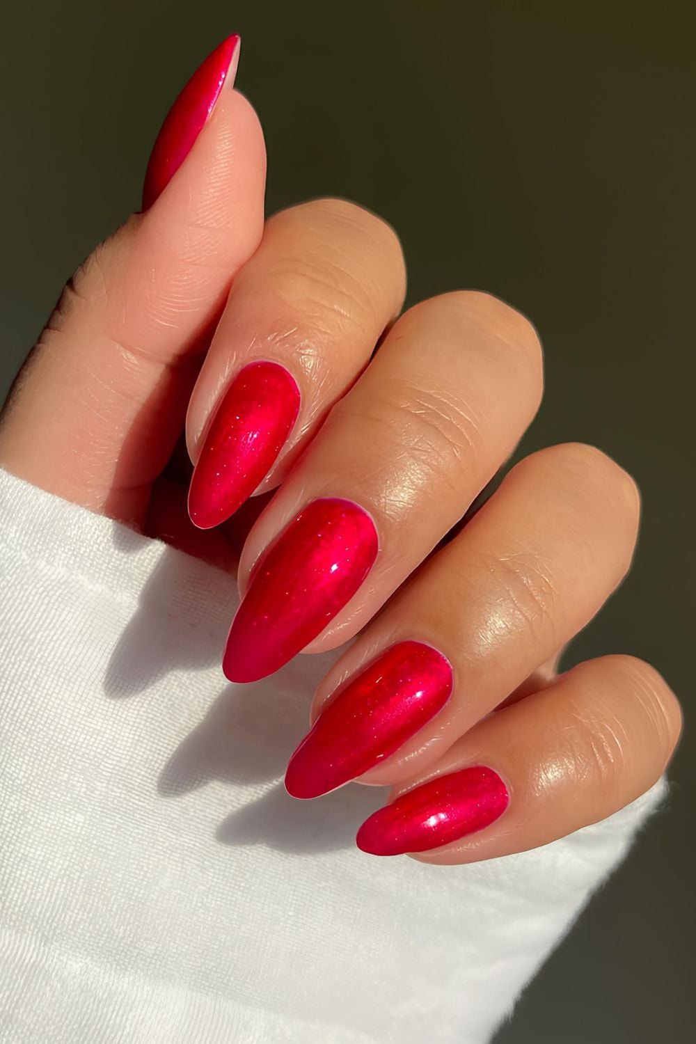 Chrome red nails
