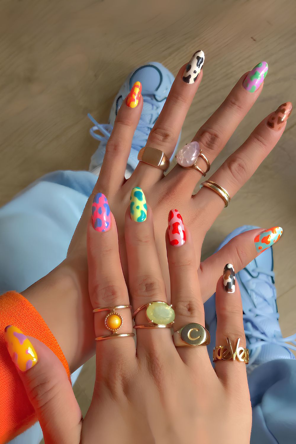 Colorful animal print nails