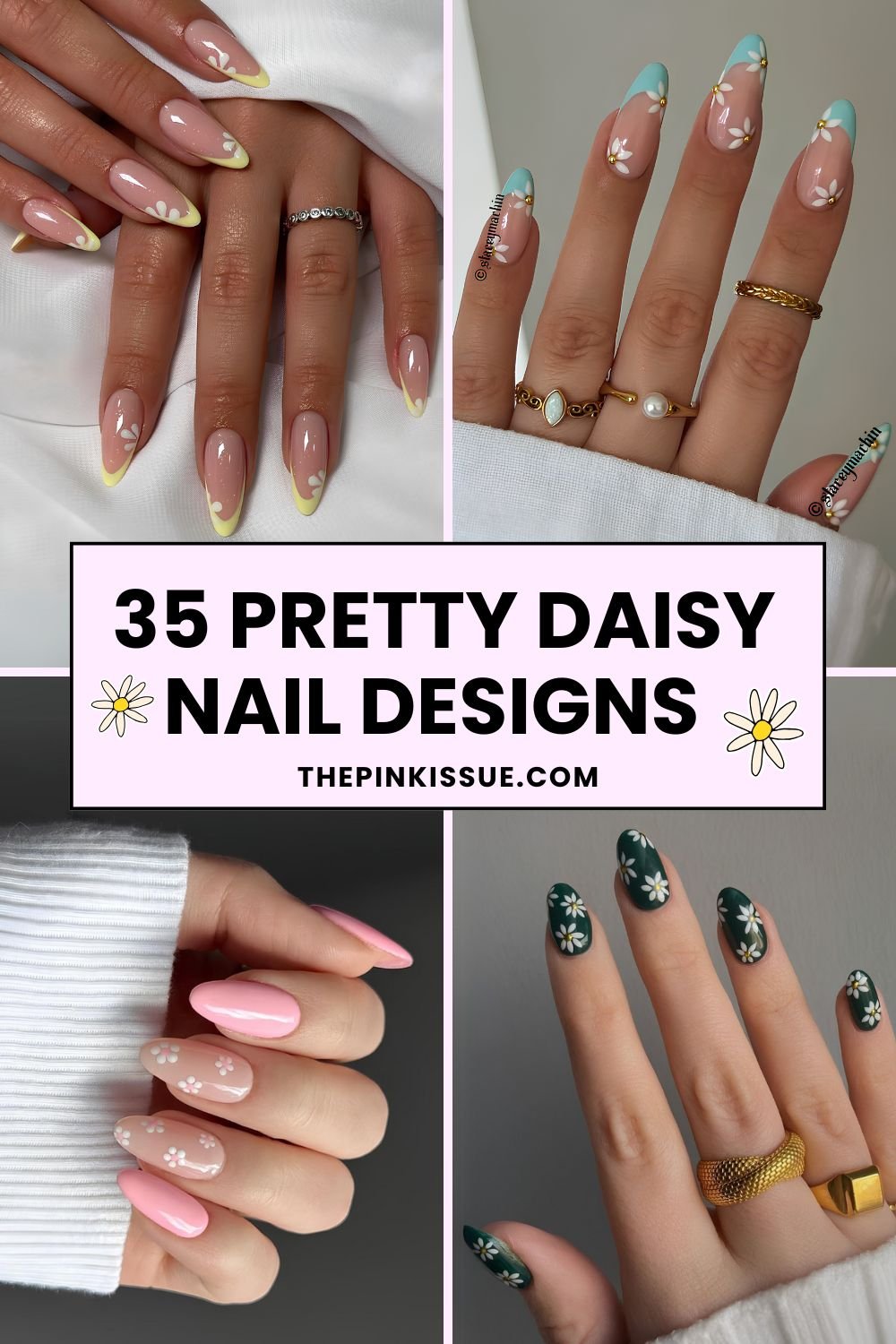 Daisy nail art ideas Pinterest