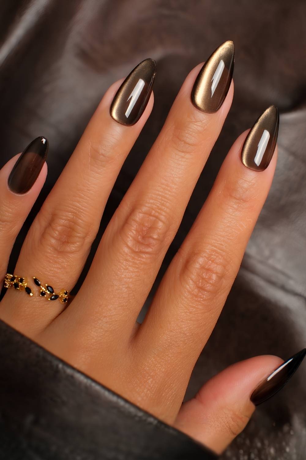 Dark brown glass nails
