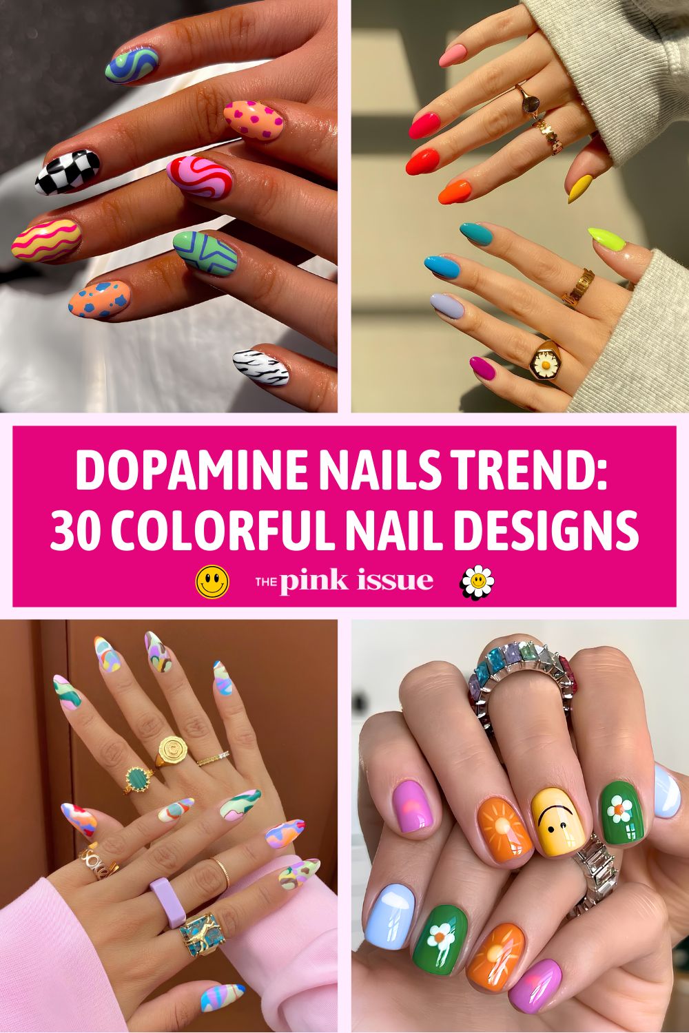 Dopamine nails trend Pinterest