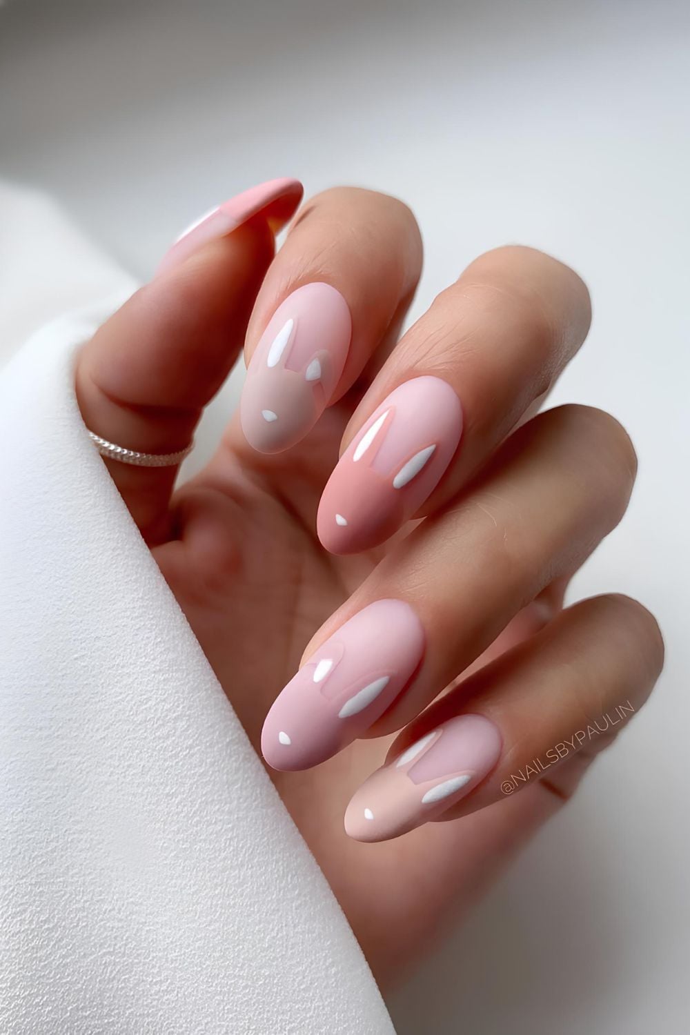 Easter bunny French tip nails