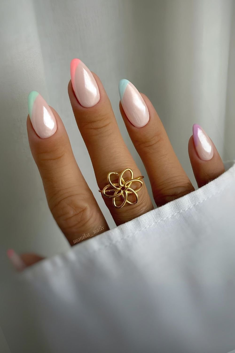 Glazed pastel French nails