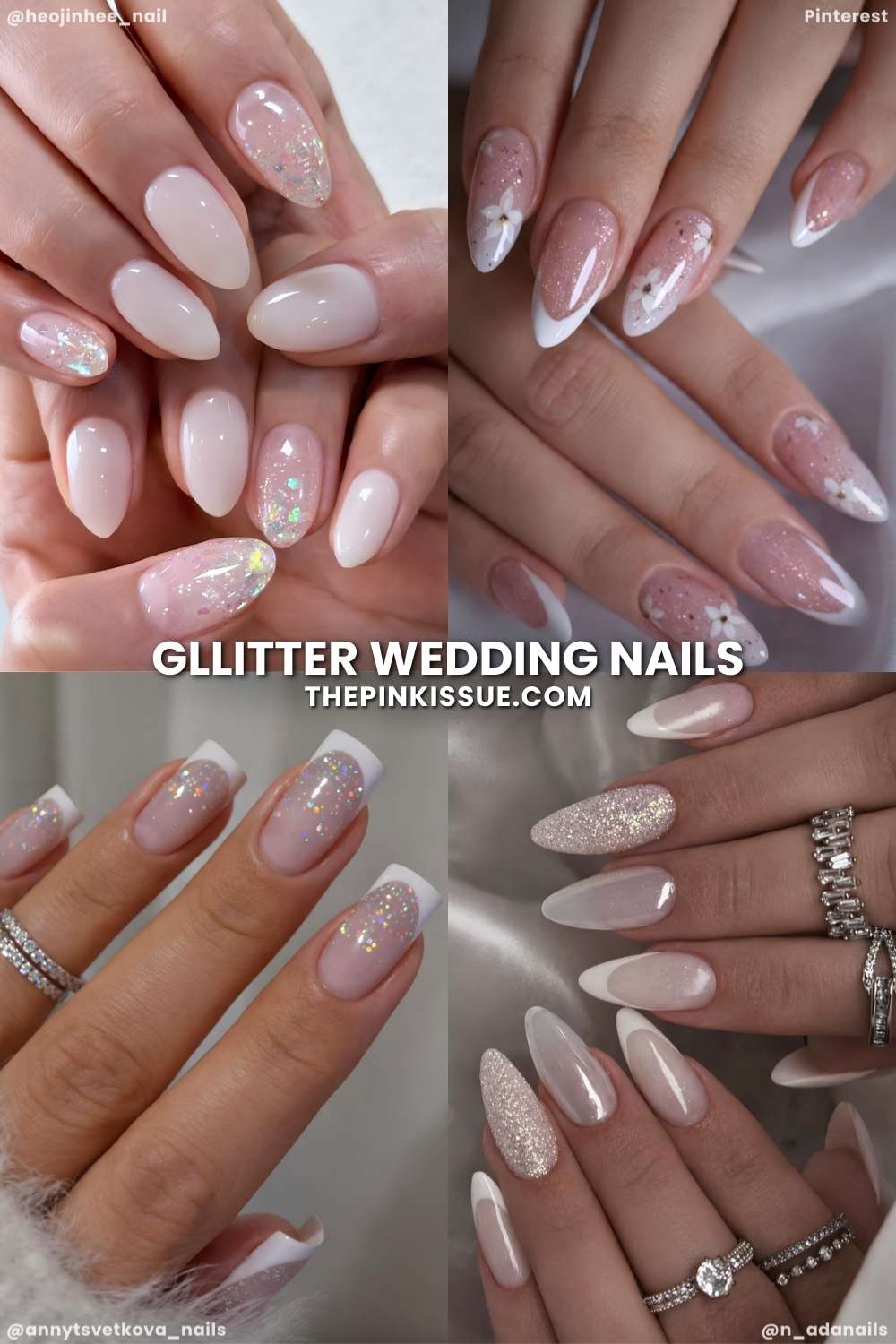 Glitter wedding nail ideas