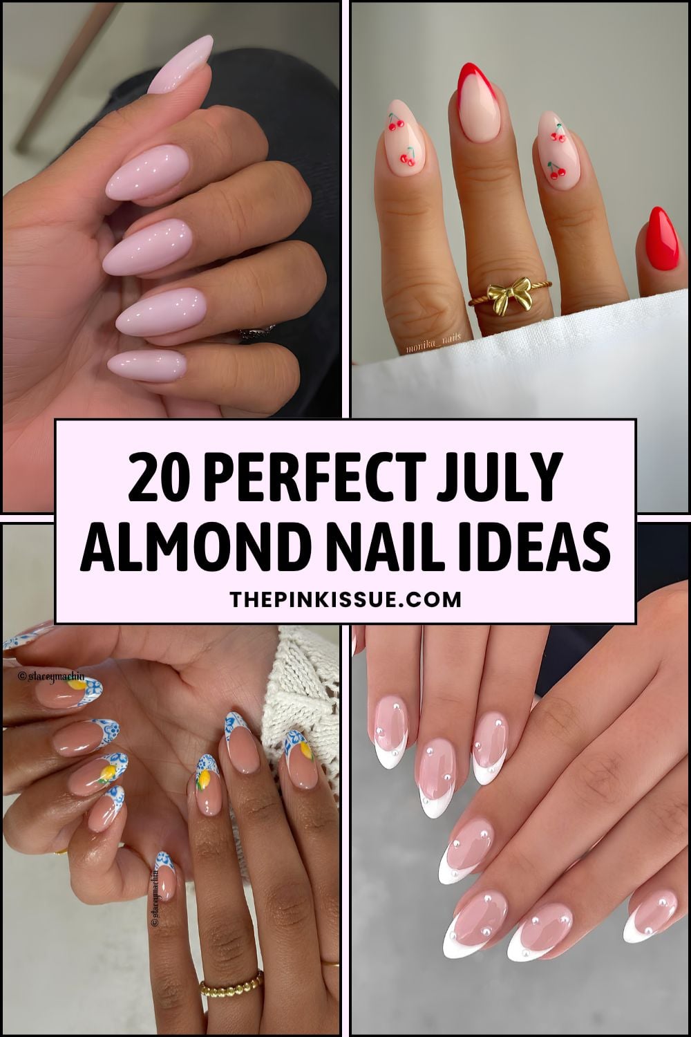 July almond nails Pinterest