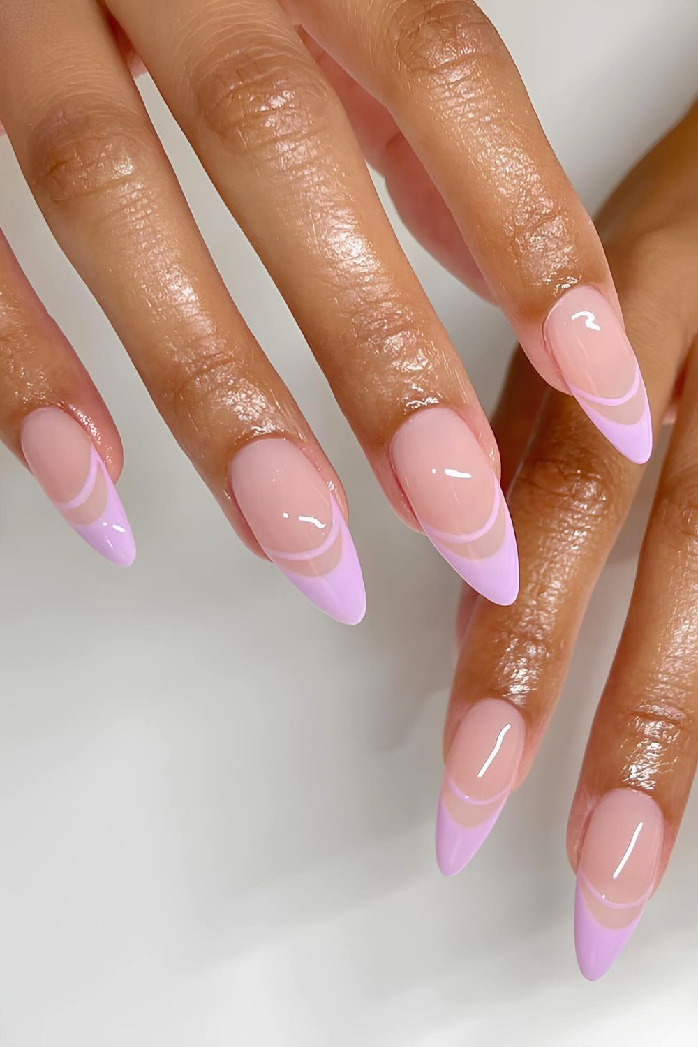 Lavender double French nails