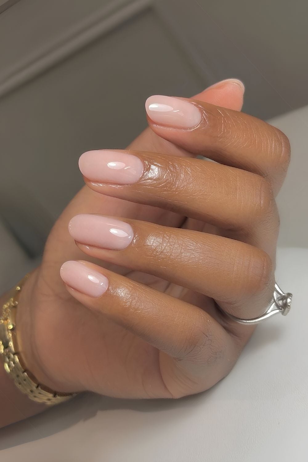 Light pink BIAB nails