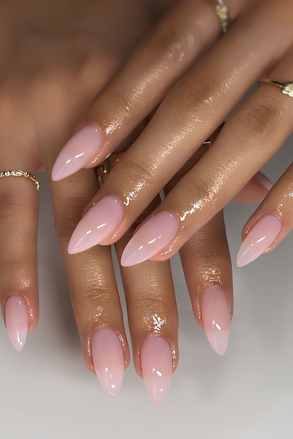 Light pink jelly manicure
