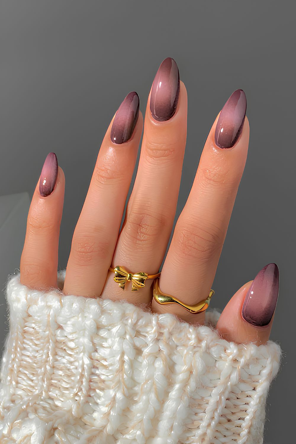 Mauve and brown aura nails