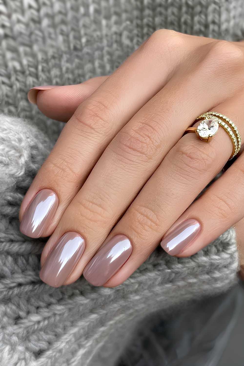 Mauve chrome nails