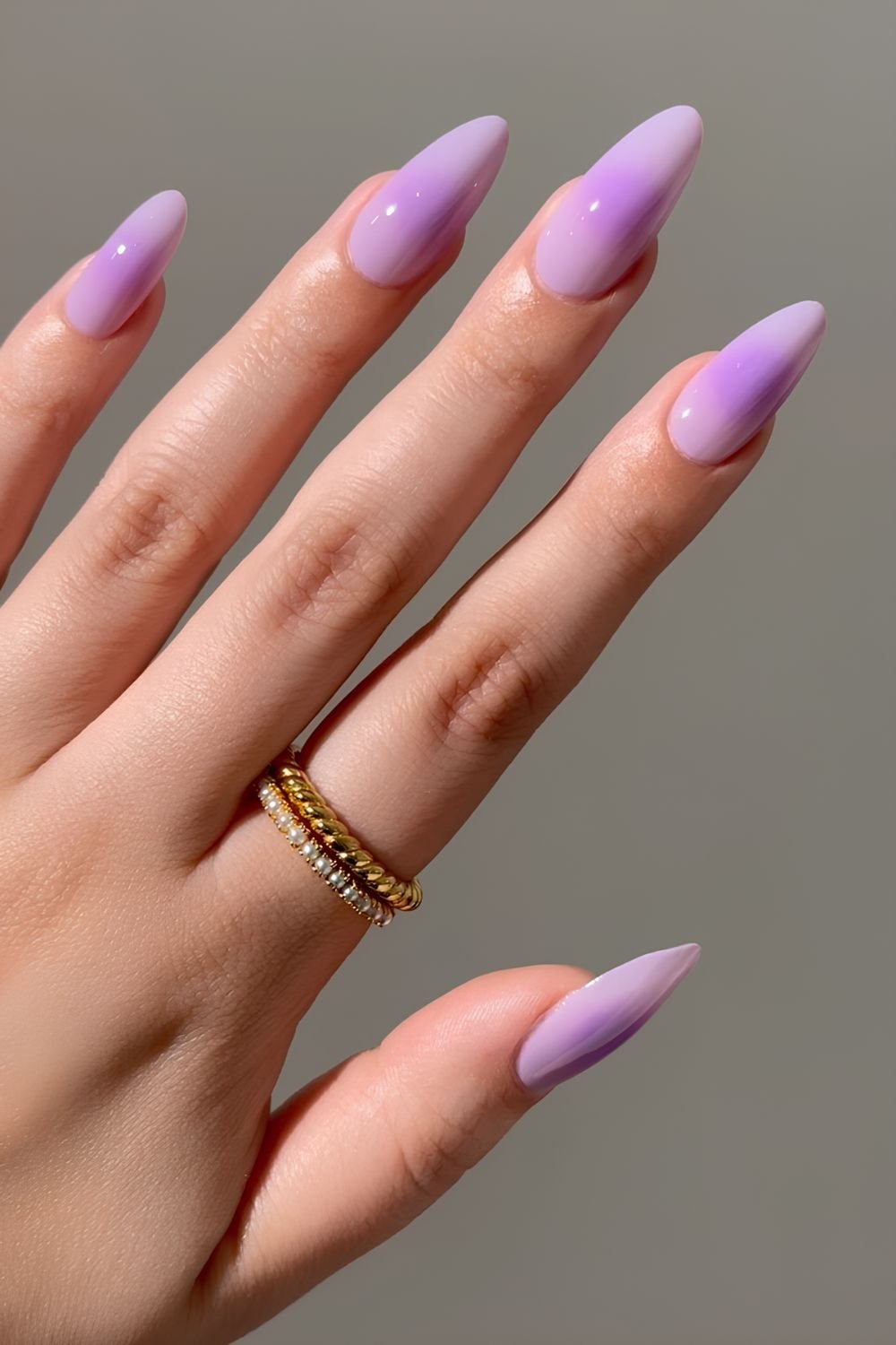 Milky lavender aura nails