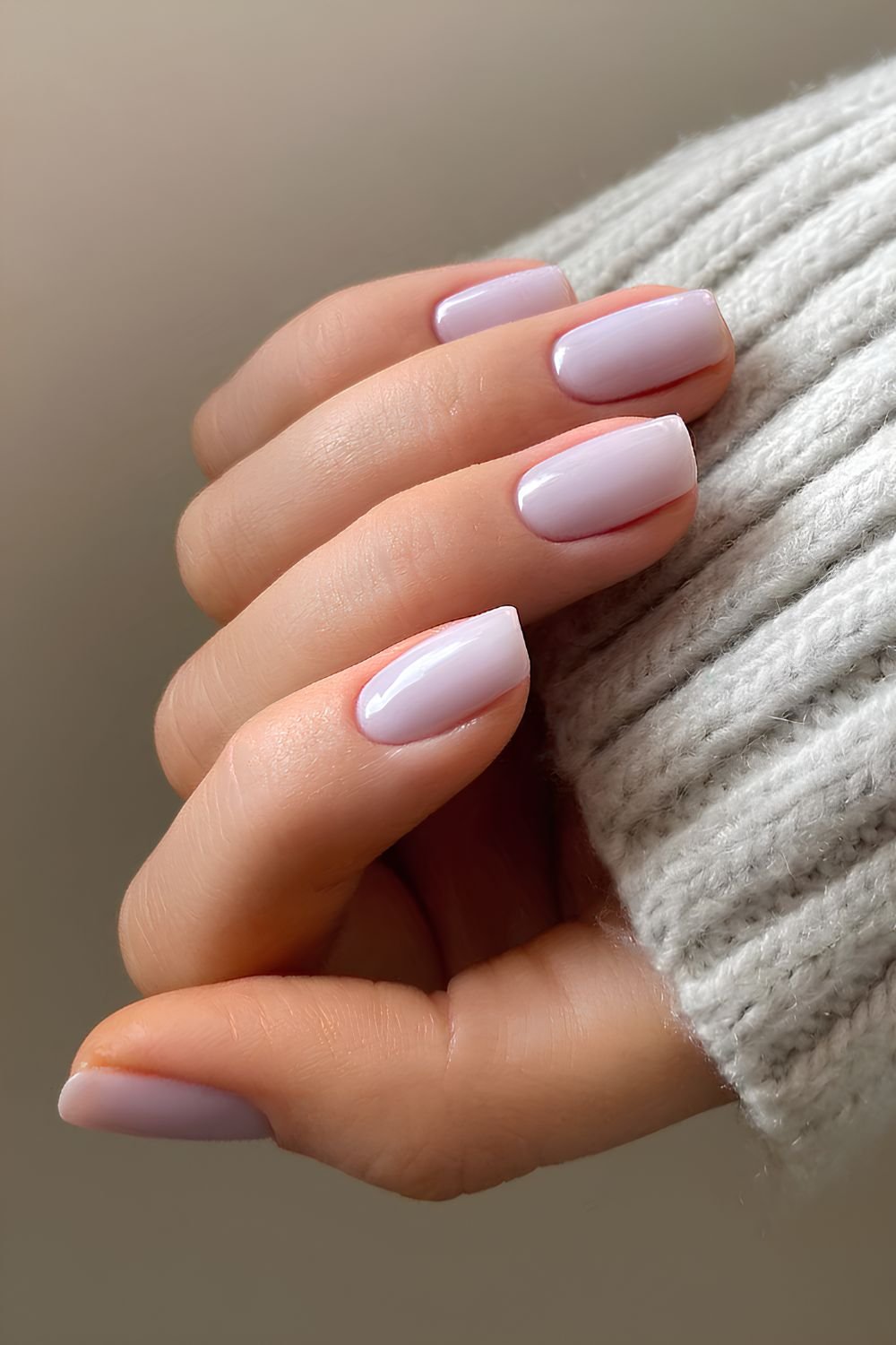 Milky lavender nails