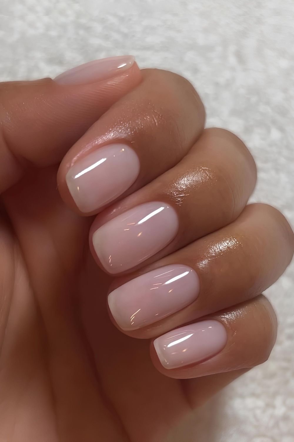 Milky pink soap mani