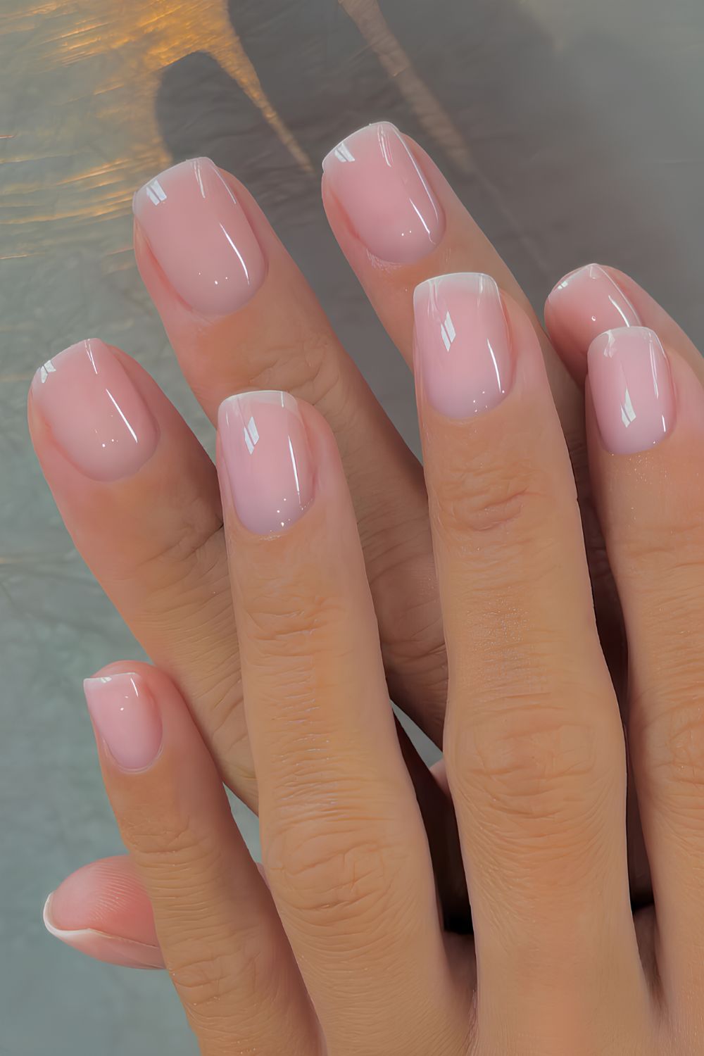 Milky white and pink ice cream manicure