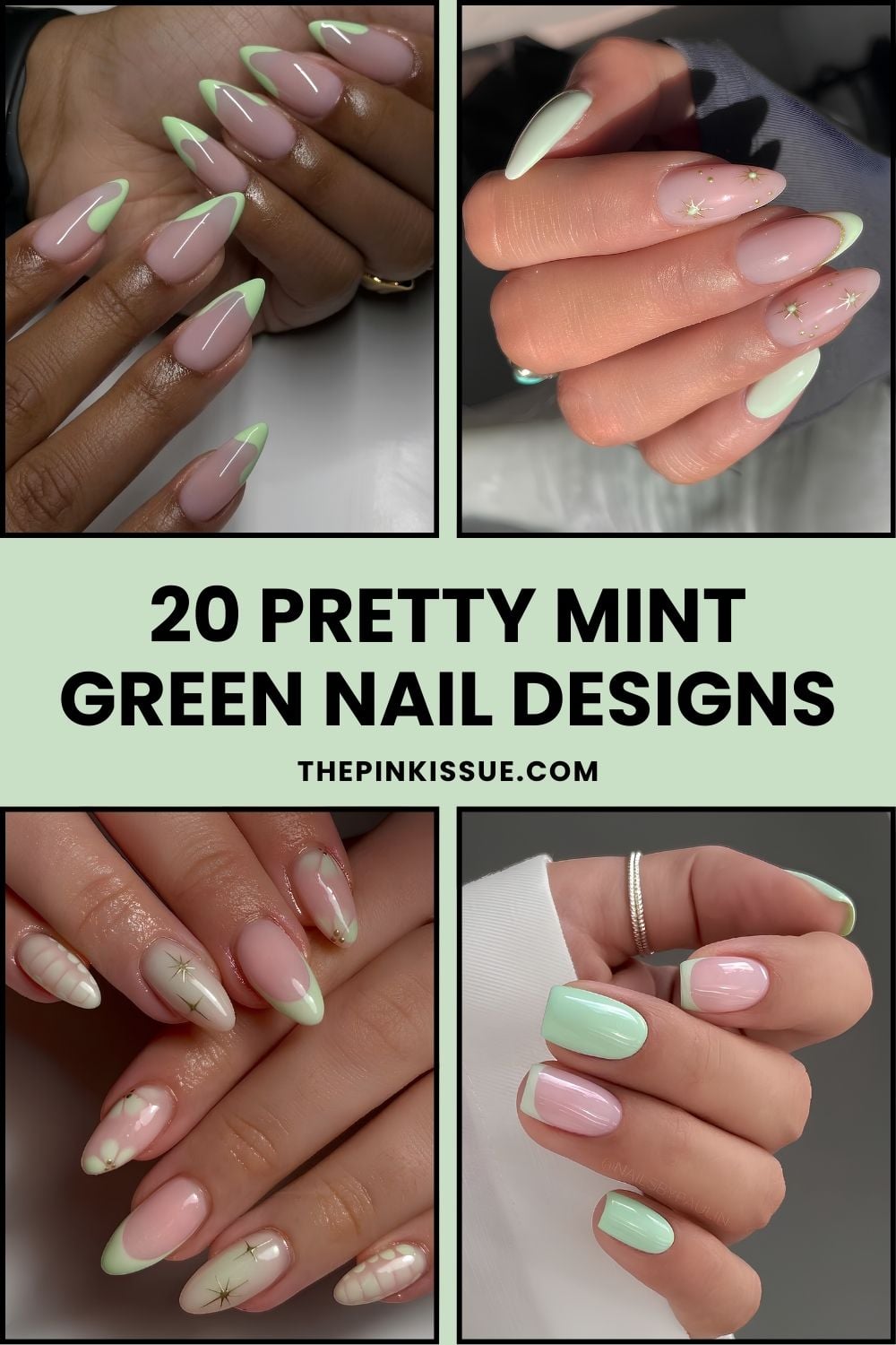 Mint green nails Pinterest