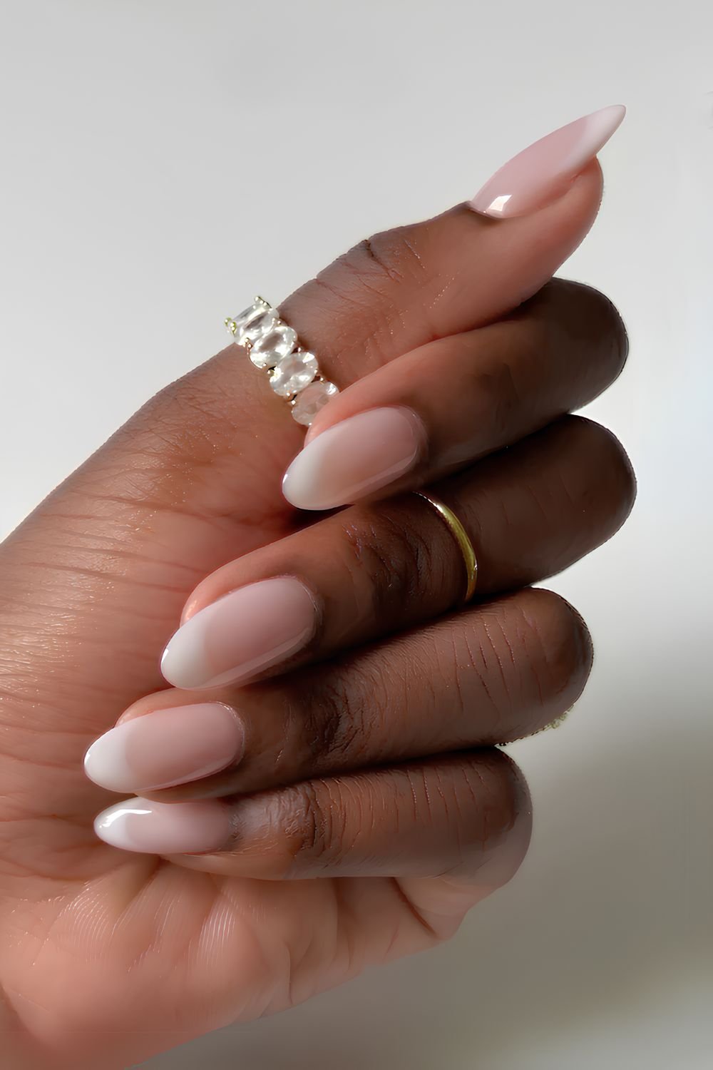 Muted milky French manicure