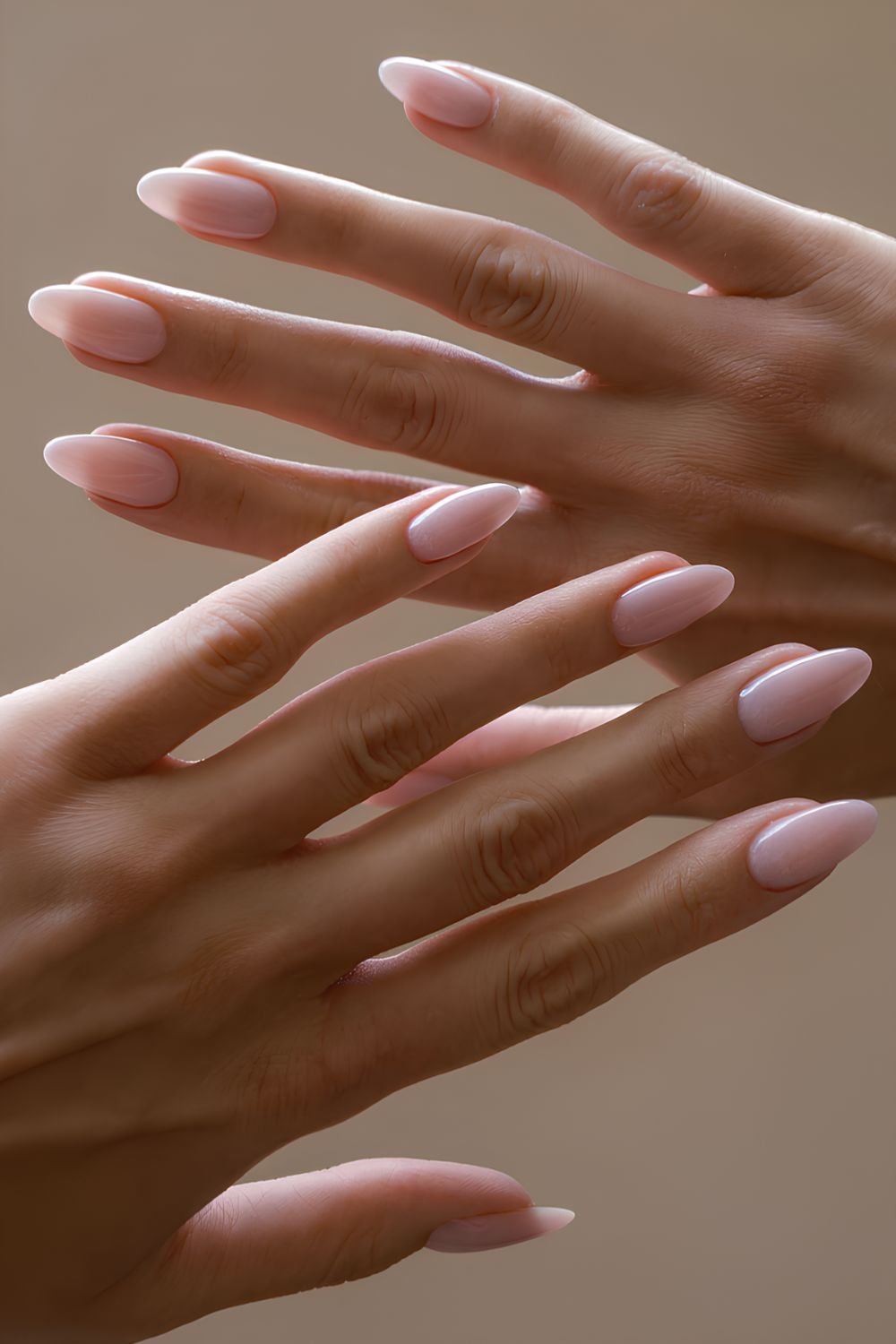 Pale pink milk manicure