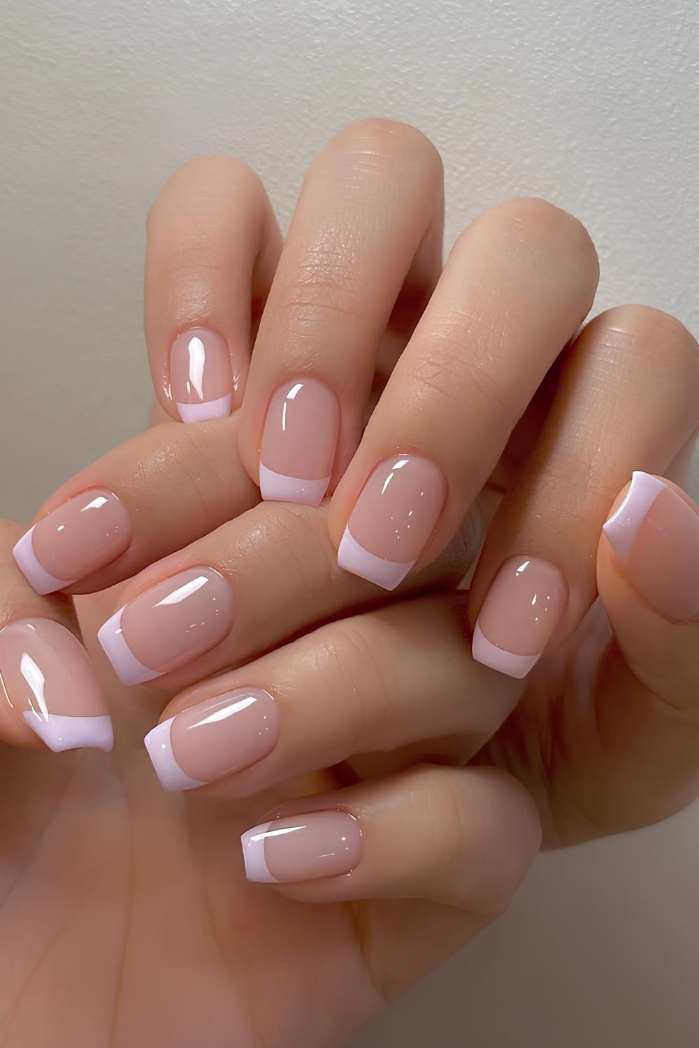 Pastel purple French manicure
