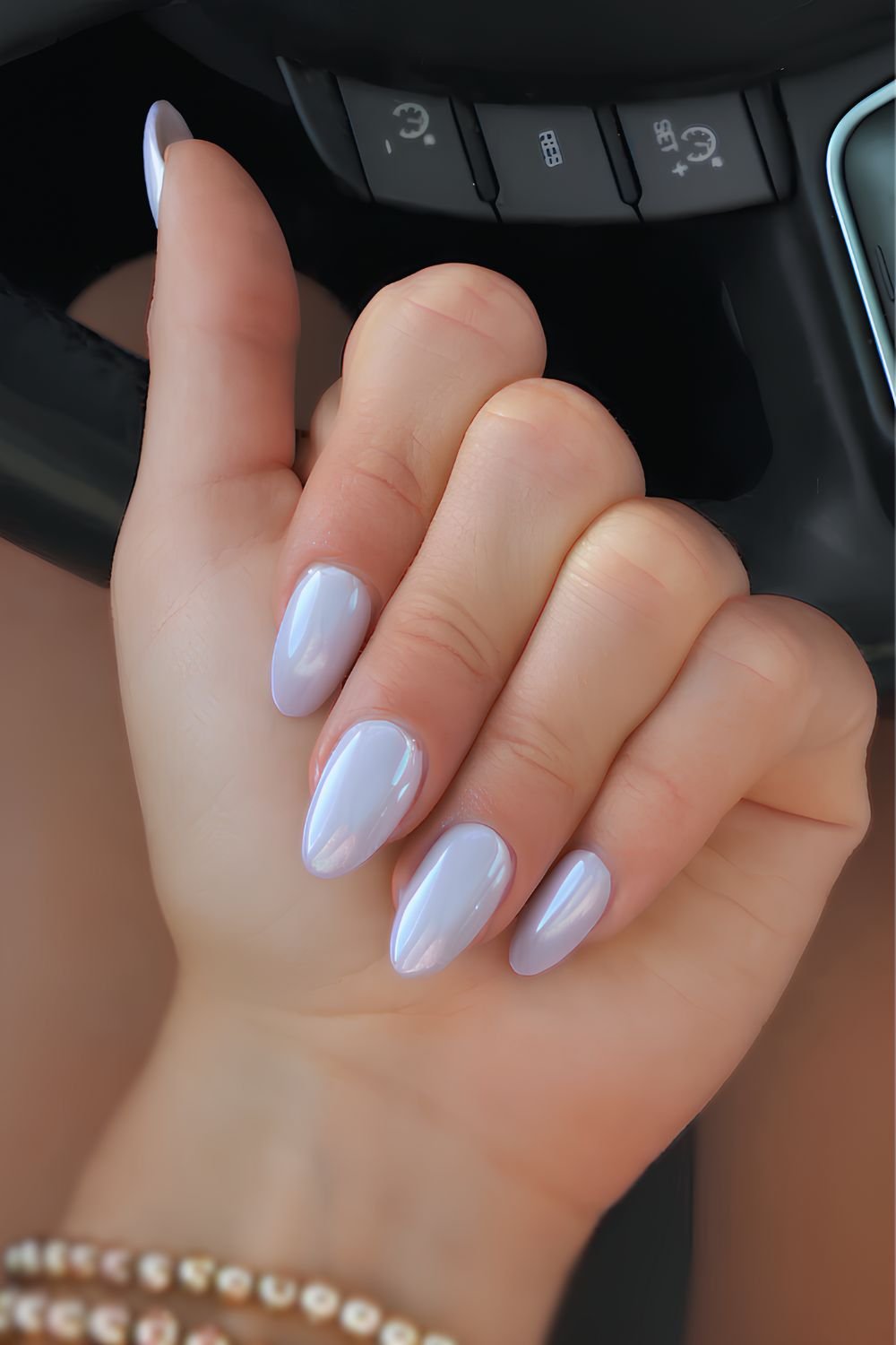 Periwinkle chrome nails