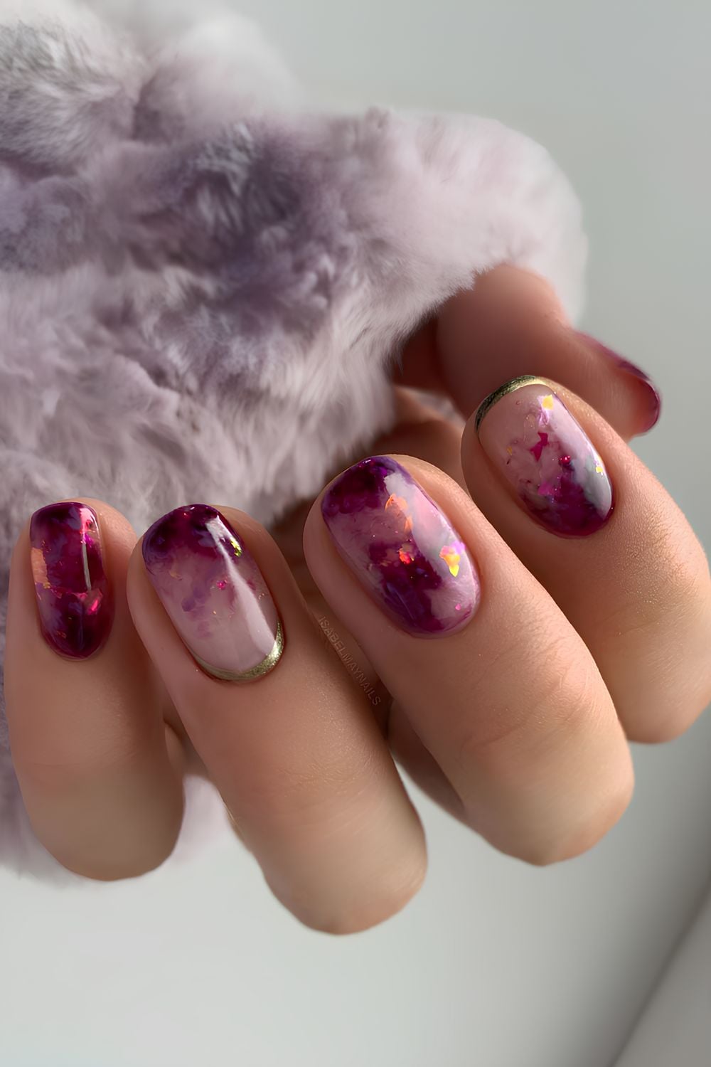 Pink Tourmaline inspired nails