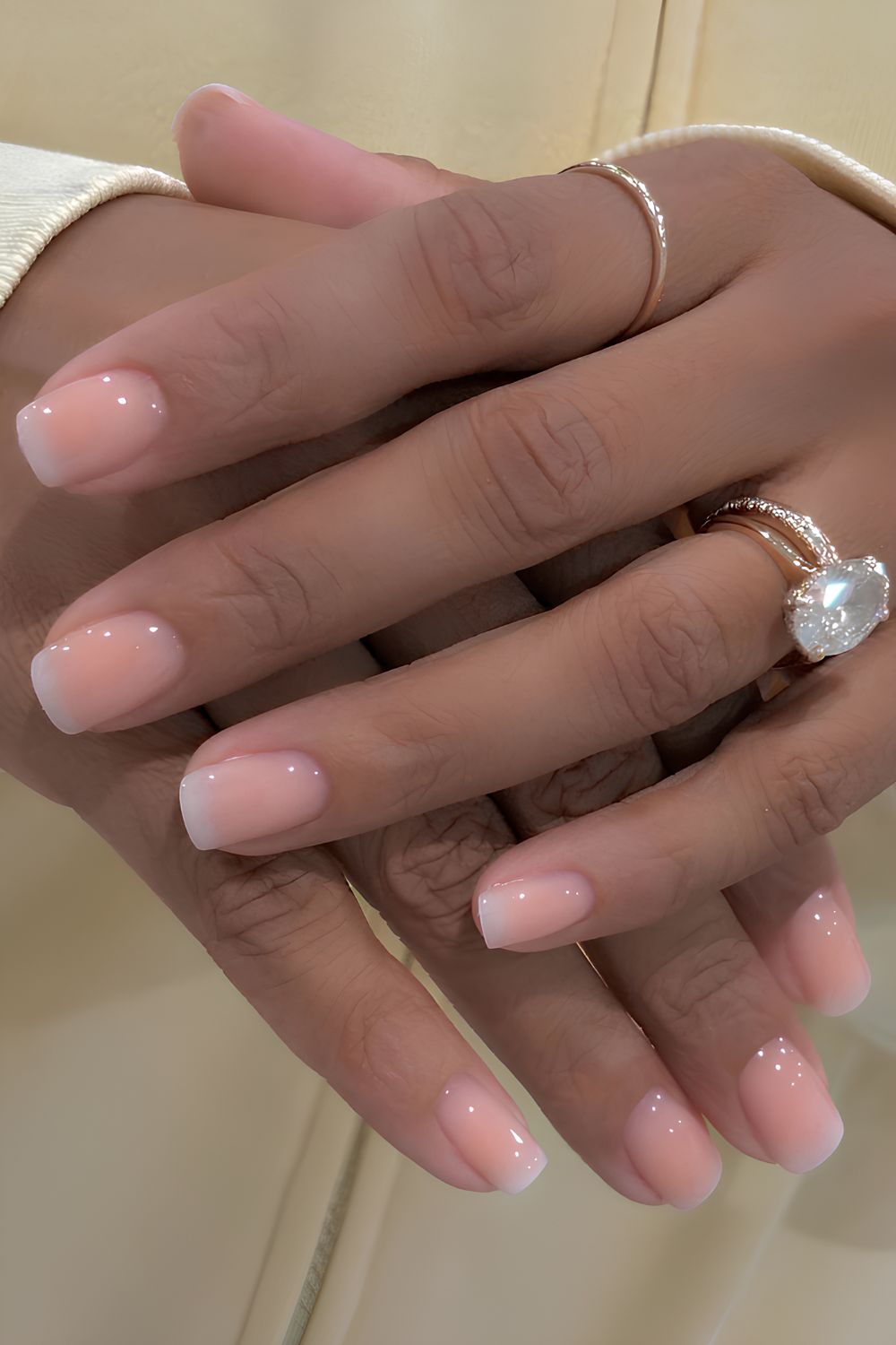 Pink and white Frombre nails