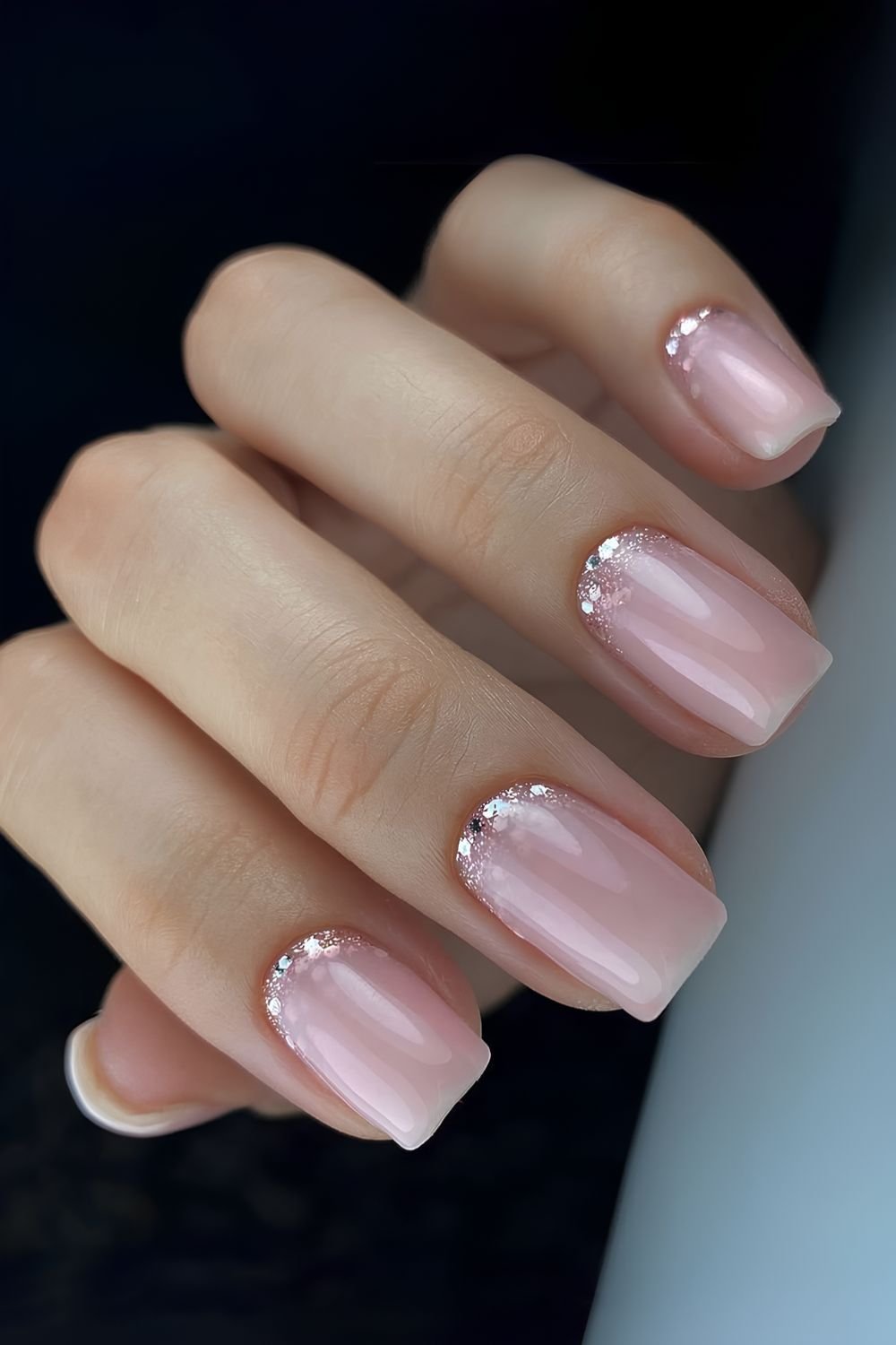 Pink princess-effect manicure
