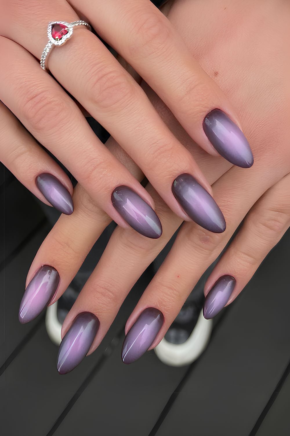 Purple and brown aura mani