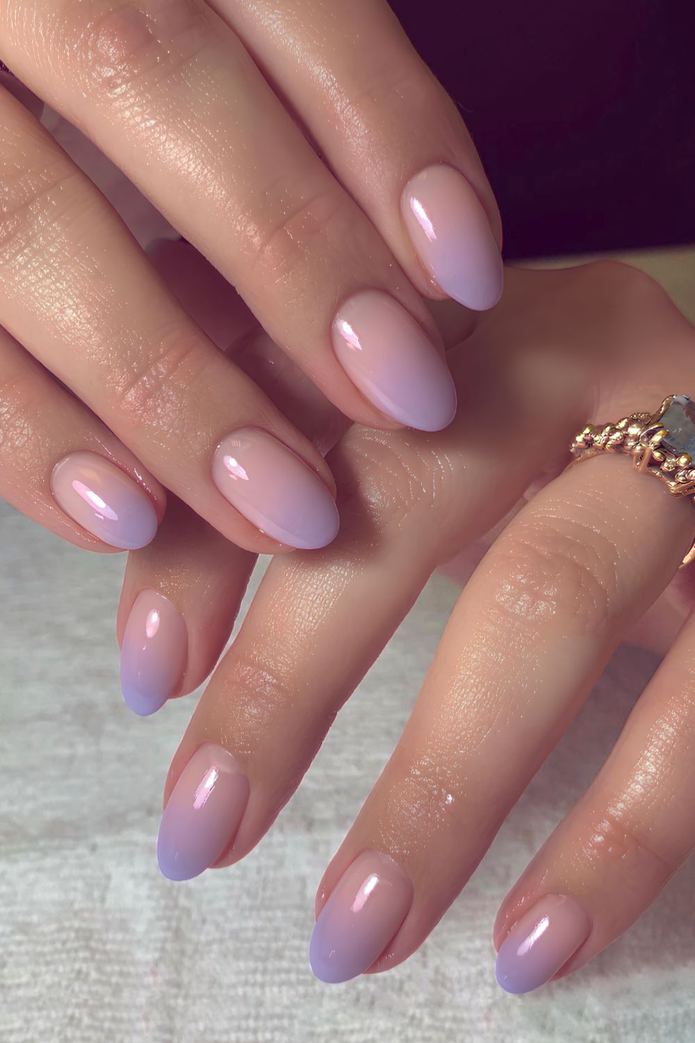 Purple ombre manicure