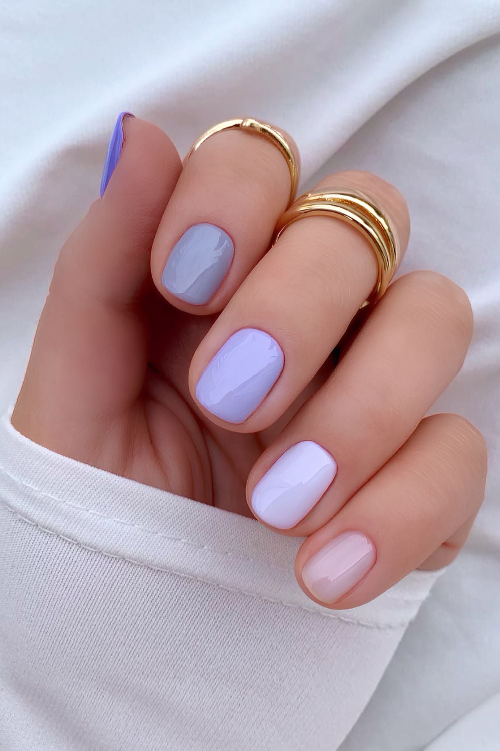 Purple skittle manicure