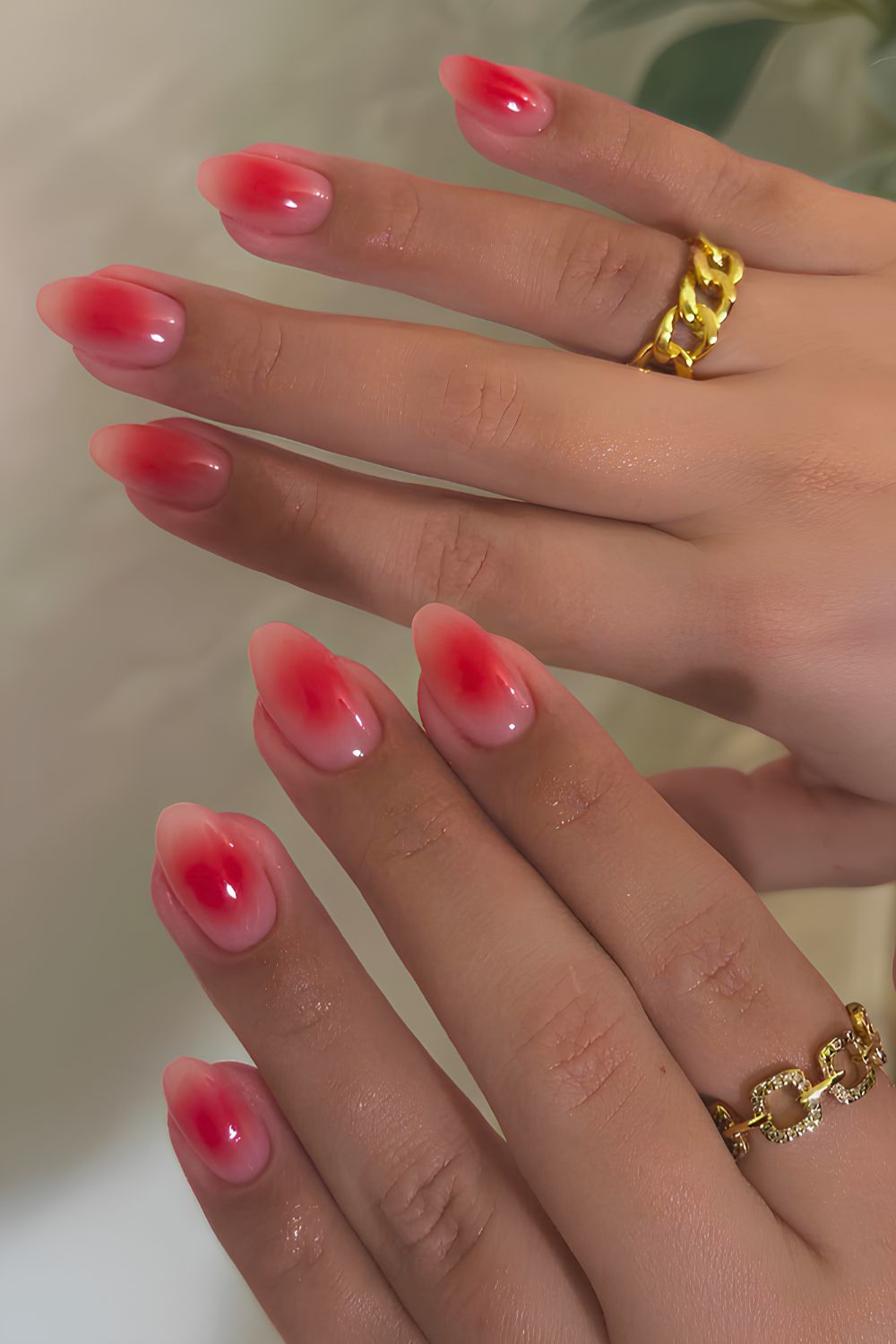 Red summer aura nails