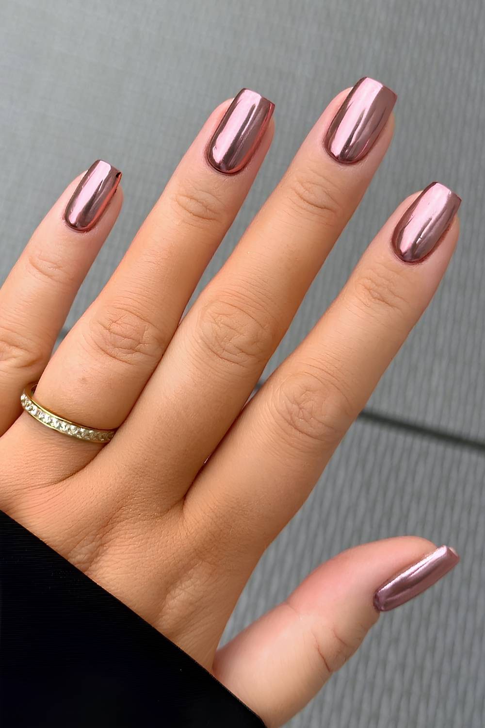 Rose gold chrome nails