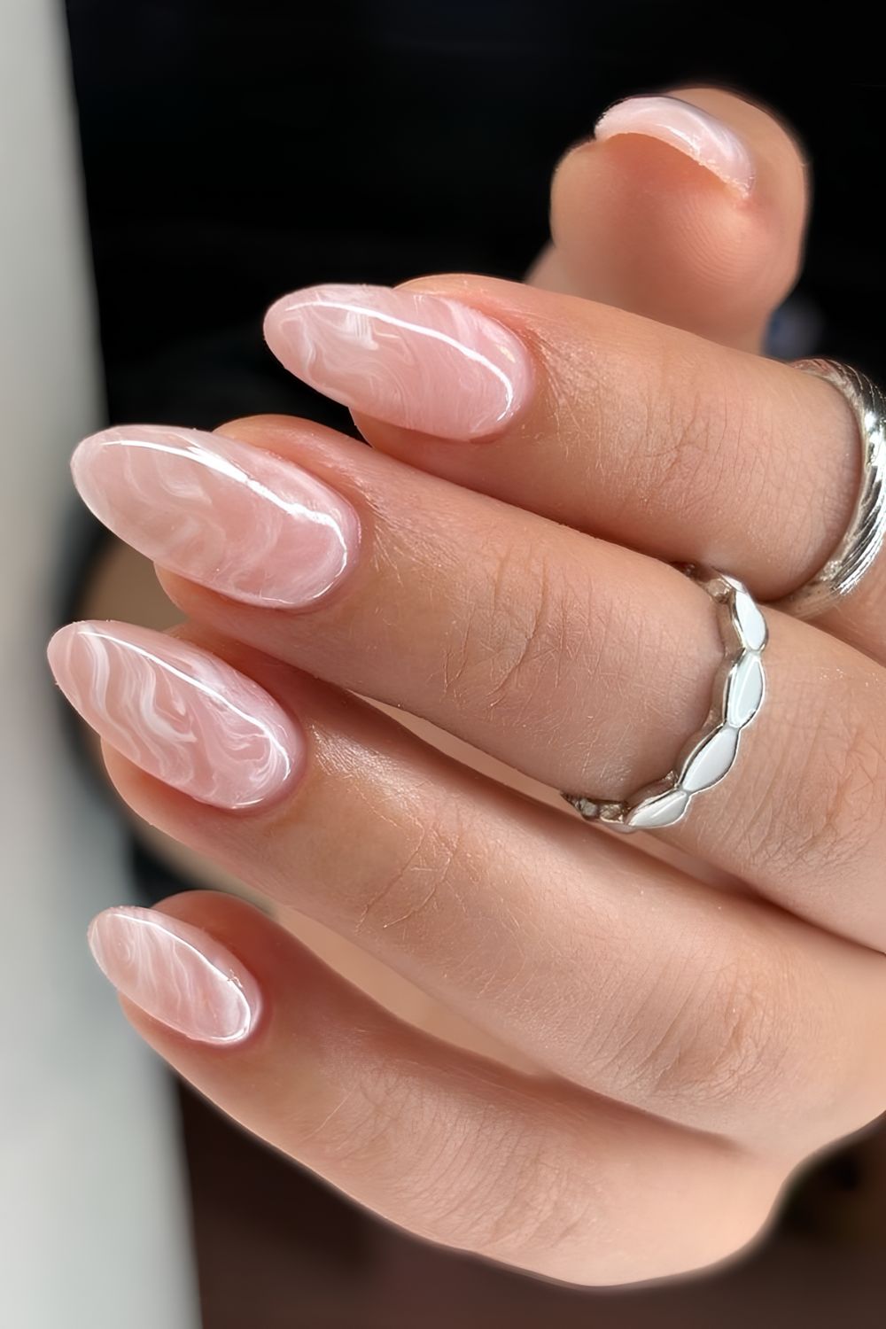 Rose quartz inspired manicure