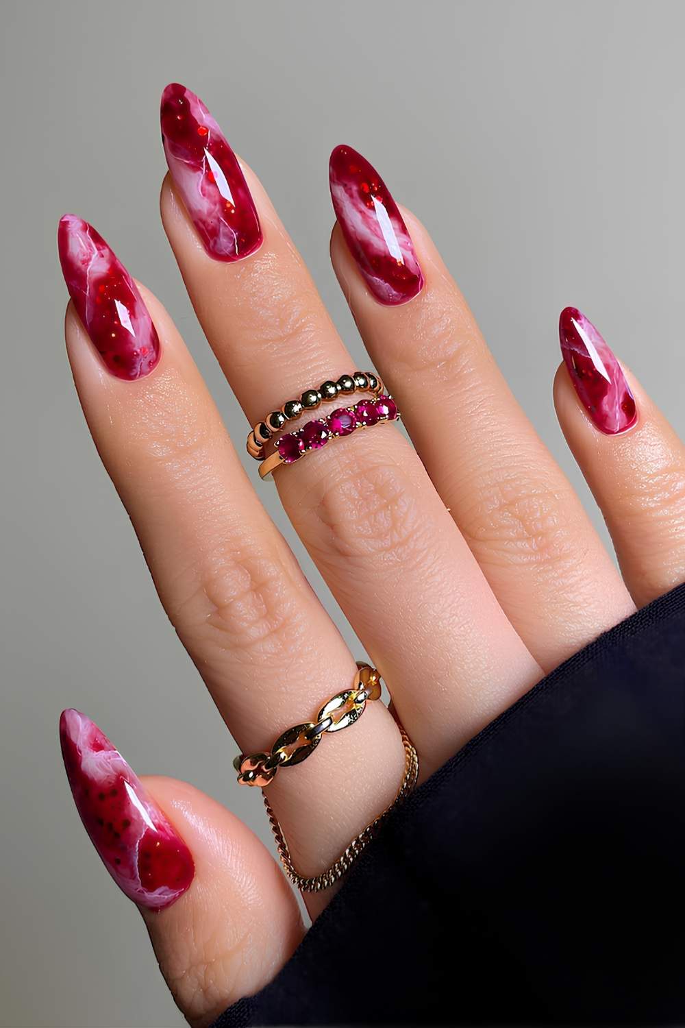 Ruby marble manicure