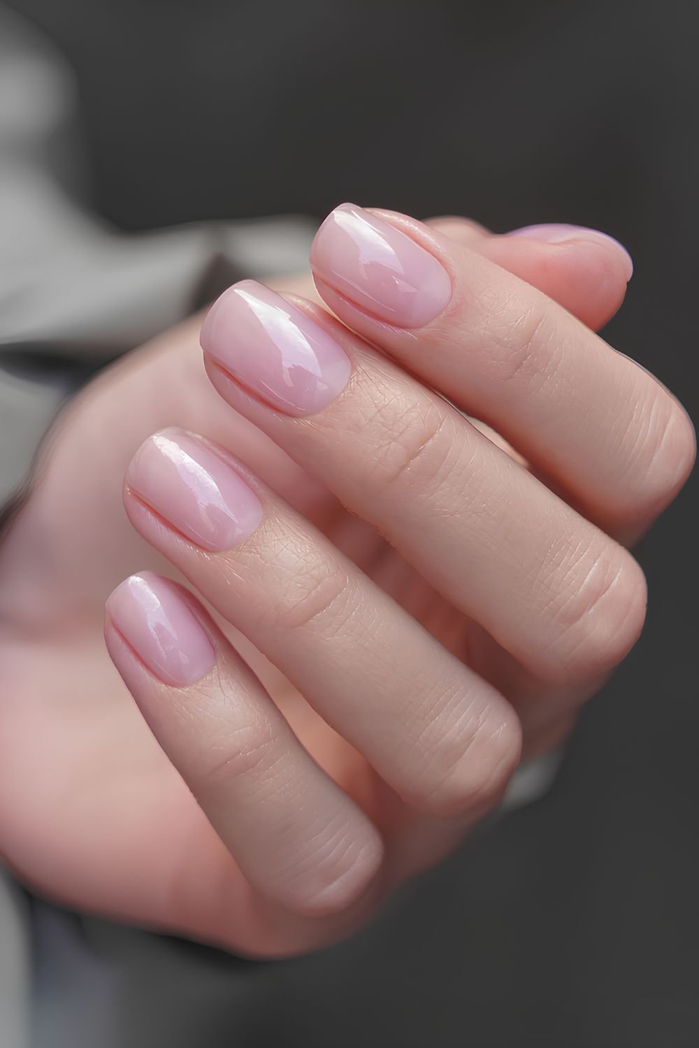 Sheer pink soap manicure