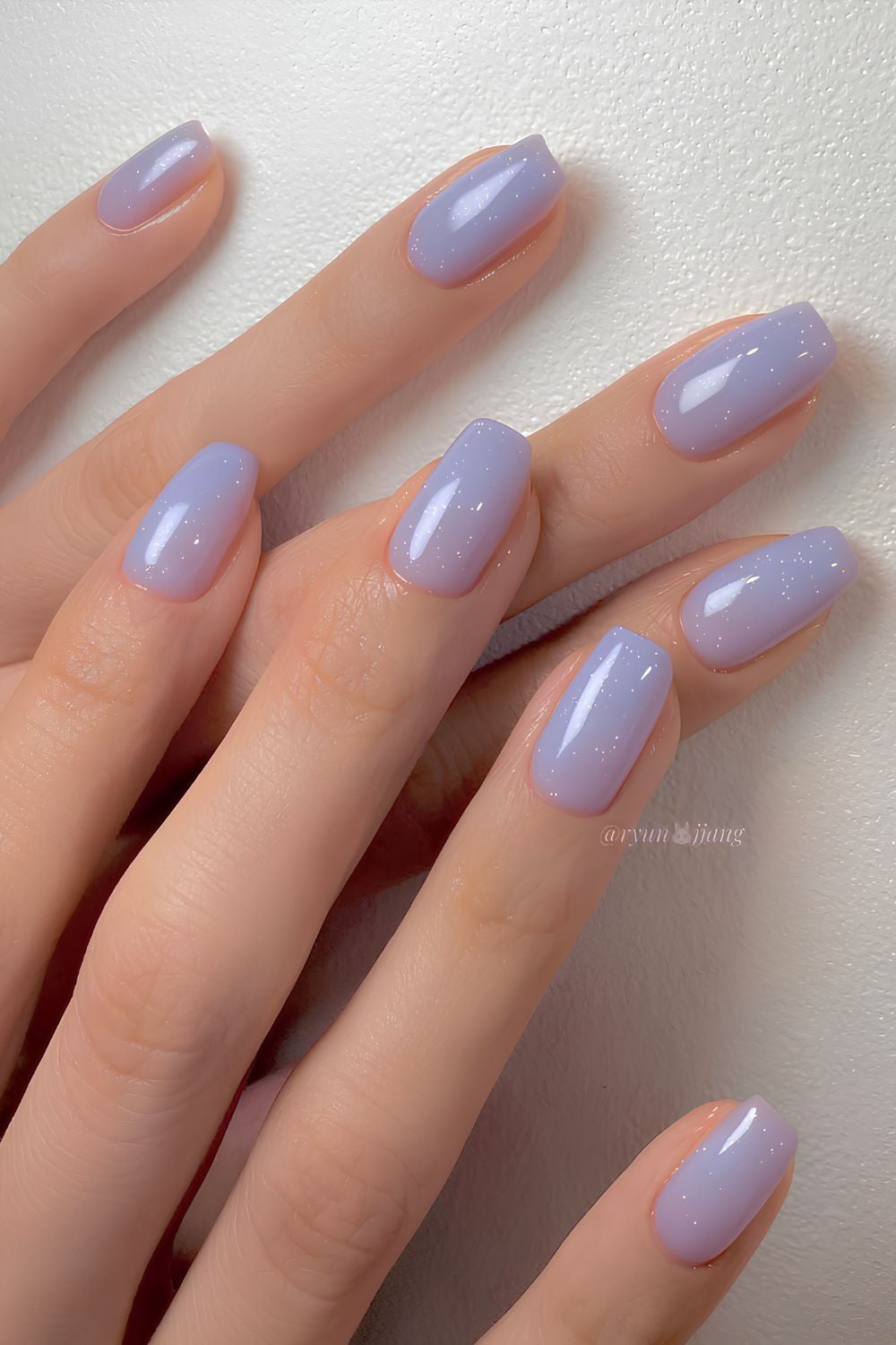 Shimmery lavender nails