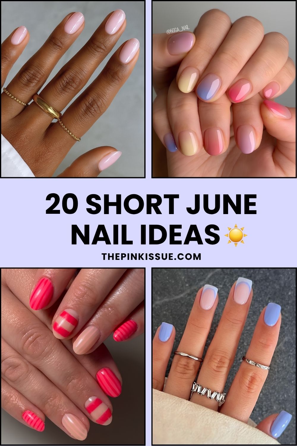 Short June nail ideas Pinterest