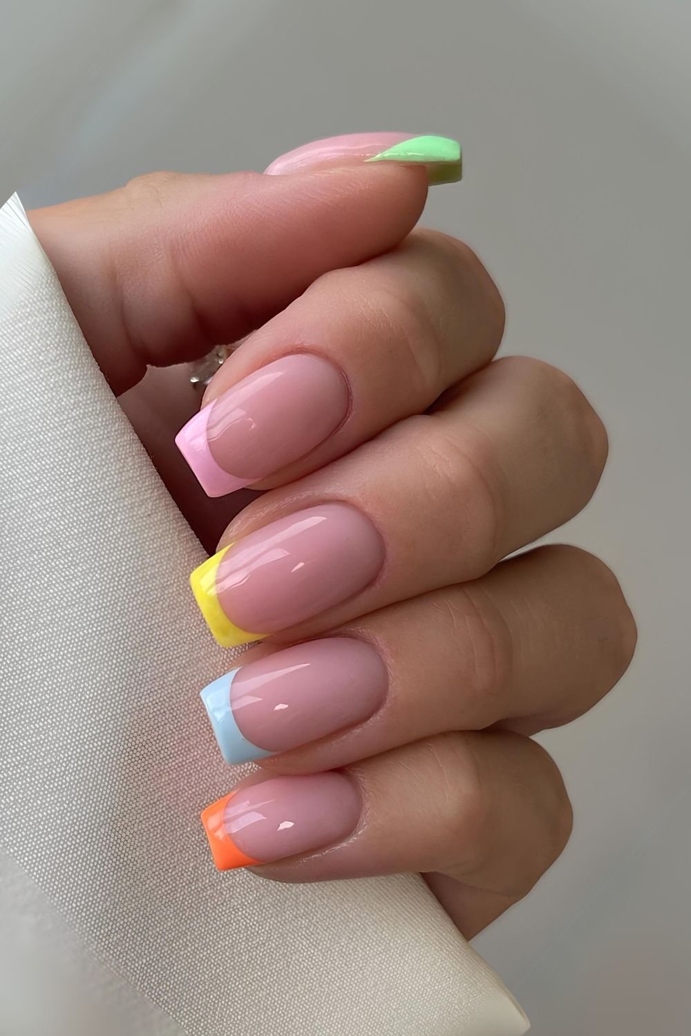 Skittle French Tip manicure