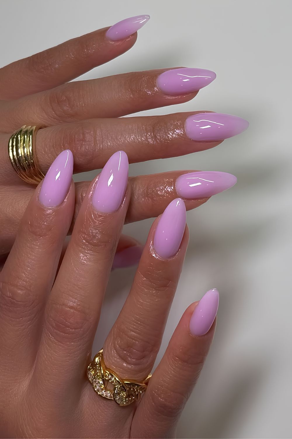 Solid color lilac nails