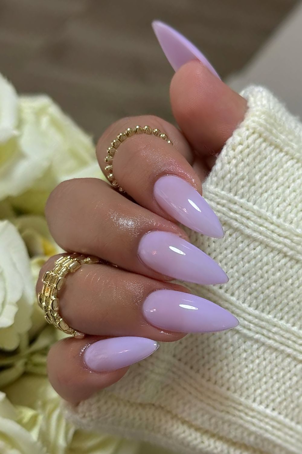 Solid lavender mani