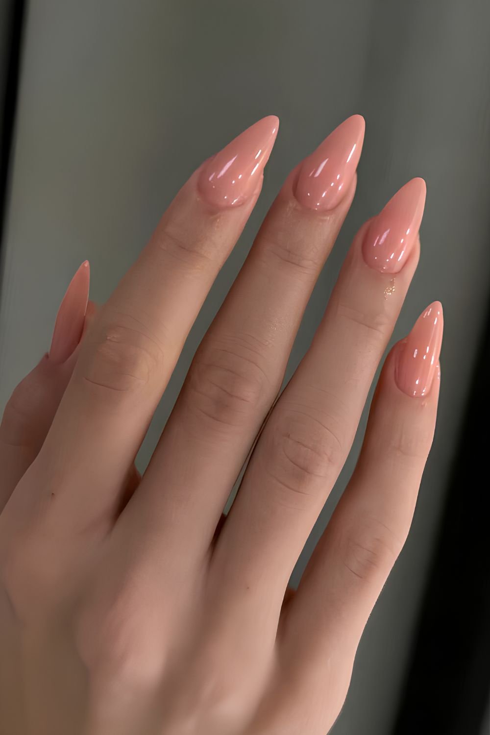 Solid peach nails