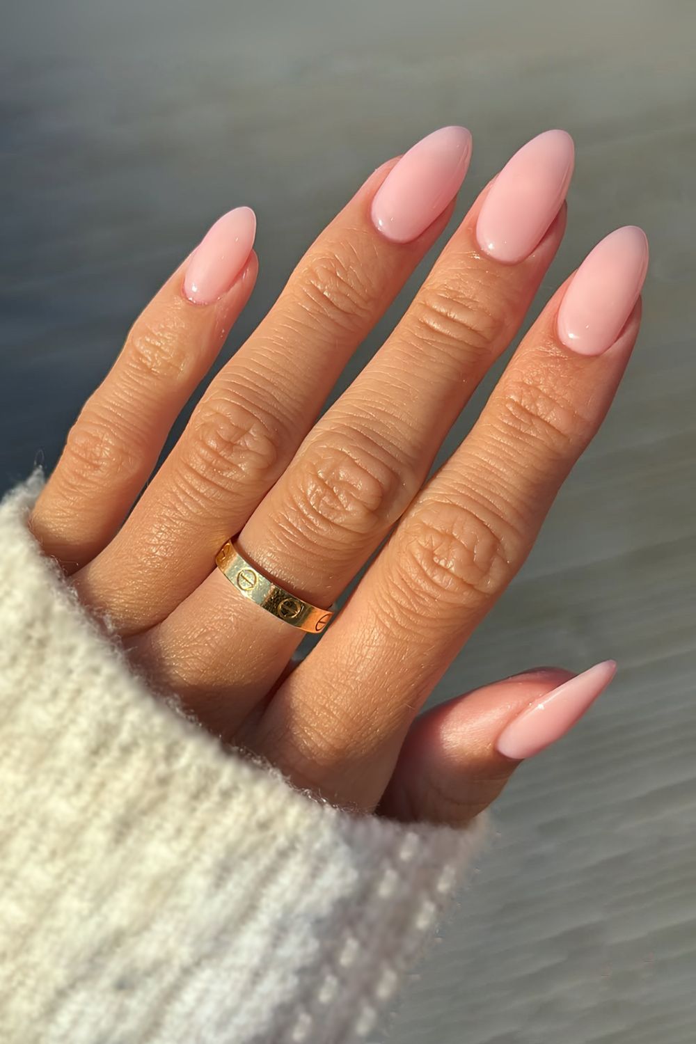 Solid petal pink nails